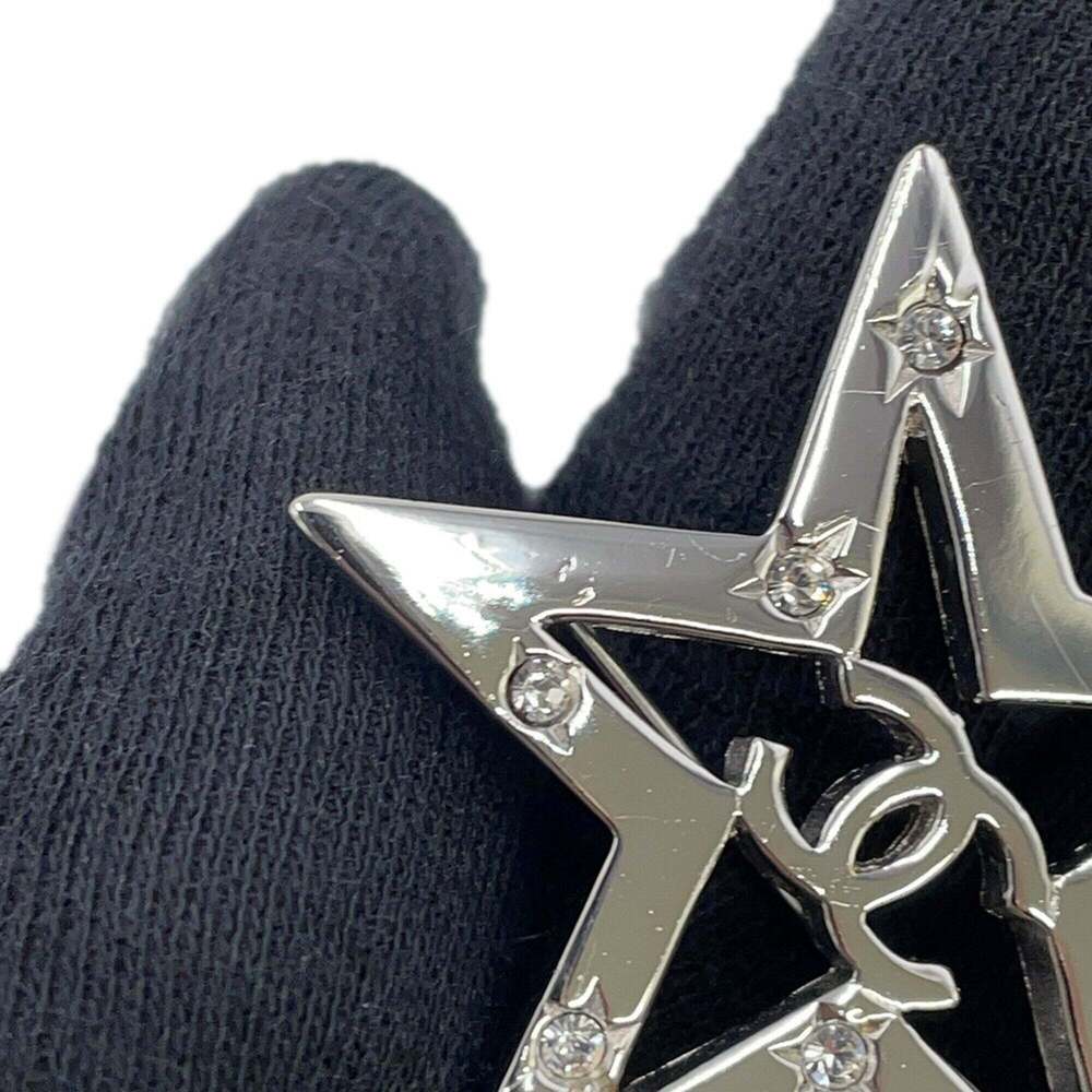 CHANEL Silver Logo Brooch - Picture 7 of 9
